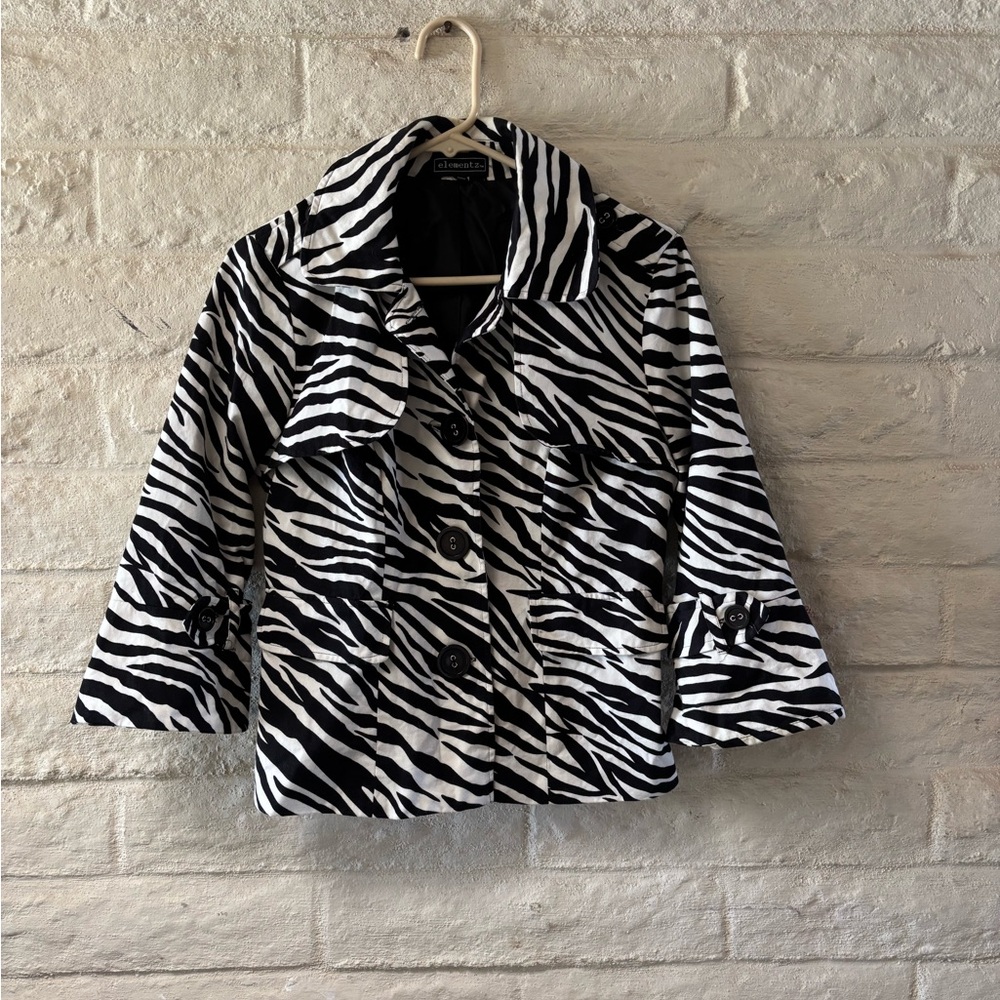 Elementz Zebra Pattern Jacket- Size 8 - image 1